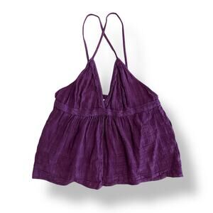 Melrose‎ and Market Gauzy Criss Cross Strap Tank Womens Size L Purple